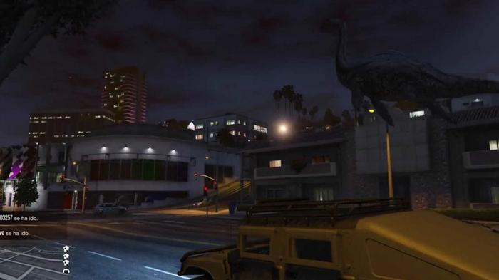 The Loch Ness Monster flies through the air in GTA Online