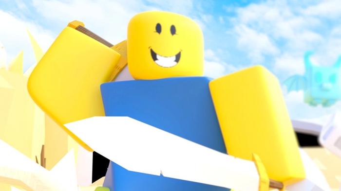 Image of a smiling yellow Roblox character in Adventure Simulator.