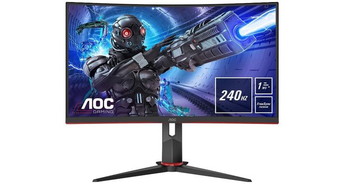 Best Monitor for Competitive Gaming, product image of a black, large-screen AOC gaming monitor
