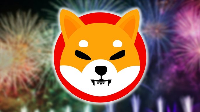 Shiba Inu Logo on a firework background following the SHIB AMA for 2022.