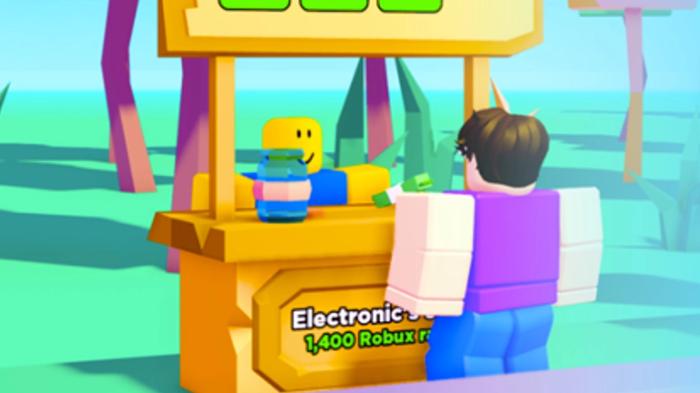 Image of a Roblox storefront in PLS DONATE