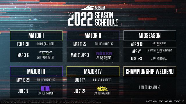 Call of Duty League 2022 Schedule