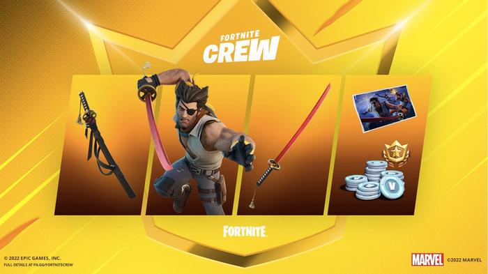 Image of the Wolverine Zero skin and extras in Fortnite.