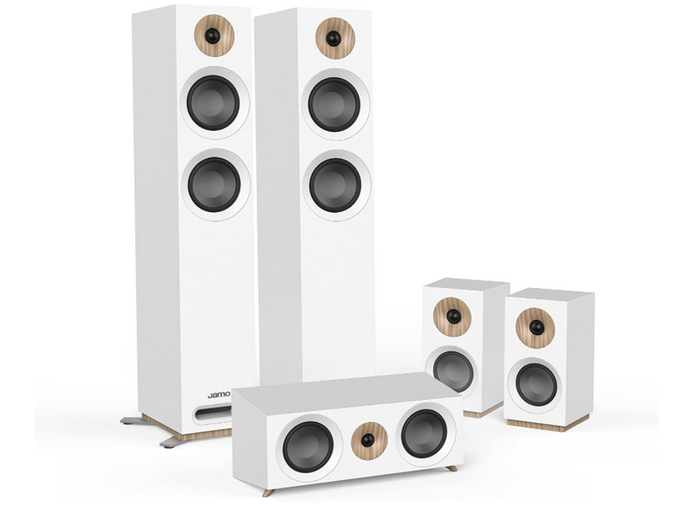 best speakers for home theatres, product image of a white 7.1 home theatre speaker system