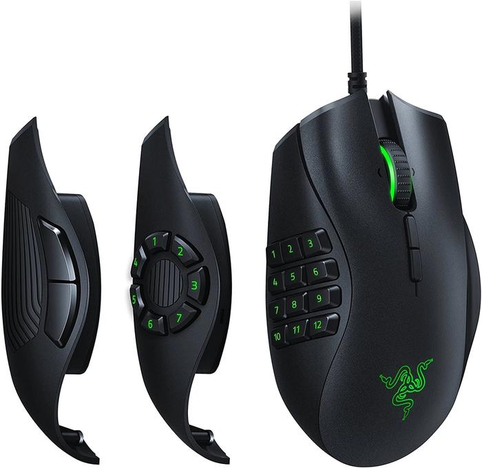 Best Mouse For MMO Games Razer, Product Image of black mouse and interchangeable parts