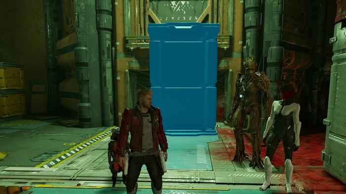 Guardians of the Galaxy Peter looking at container location for Drax to move it to on Hala's Hope chapter 8
