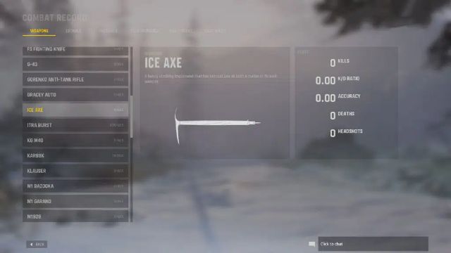 Ice Axe Melee Weapon