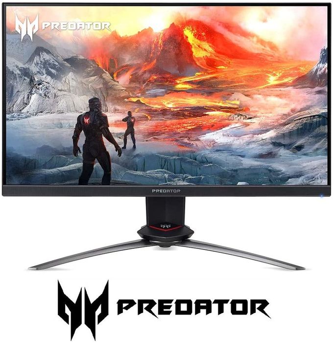 The Acer Predator monitor is displayed head-on with a game on the screen.