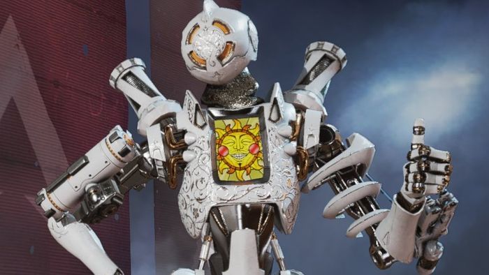 War Machine Pathfinder skin, white in colour with silver detailing and a sun within Pathfinder's screen.