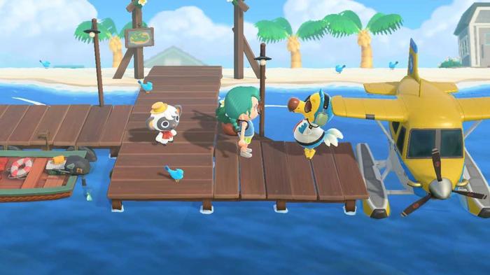 Animal Crossing New Horizons Happy Home Paradise Niko and Wilbur at pier