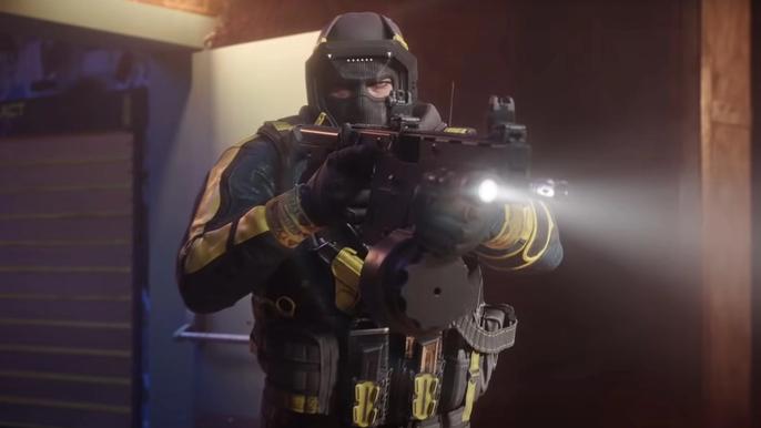 An Operator in Rainbow Six Extraction.