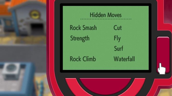 The newly-introduced Hidden Moves app in the Pokétch in Pokémon Brilliant Diamond and Shining Pearl.