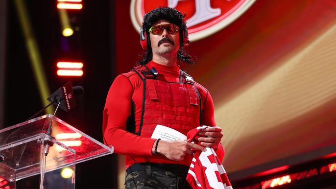 An image of Dr Disrespect at the NFL Draft.