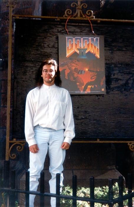 Image of John Romero during promotion of Doom 2.