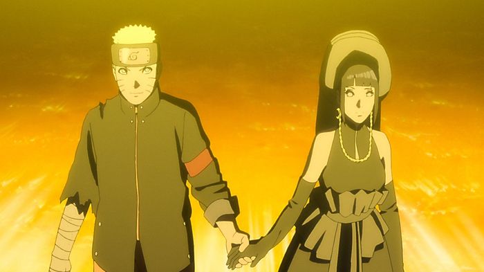 Naruto and Hinata holding hands in The Last Naruto The Movie