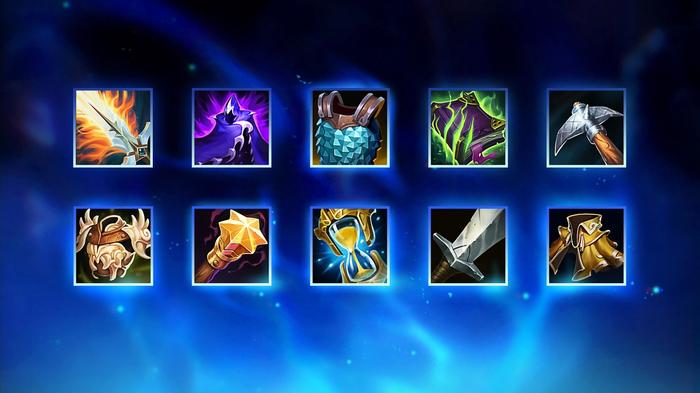 This image depicts 10 new Mythic Forges for the League of Legends Pre-Season 2022.