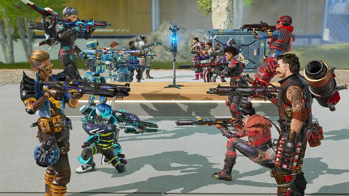 An image of some players facing off in Apex Legends.
