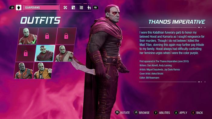 Guardians of the Galaxy Thanos Imperative Outfit