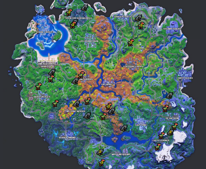 Fortnite Wolf and Raptor locations