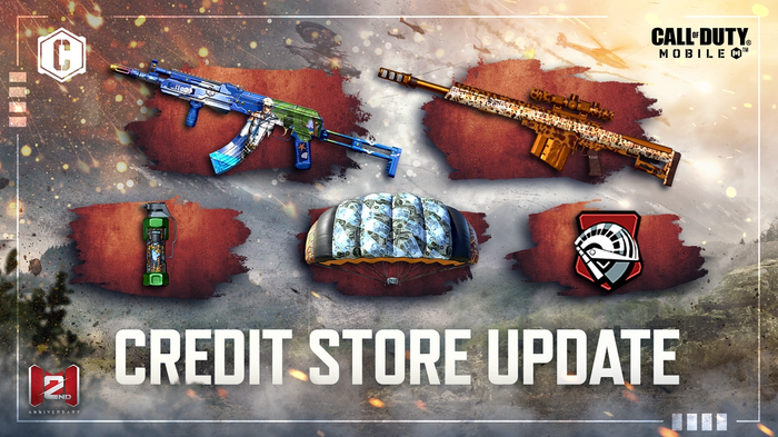 This image features five new cosmetics arriving in the Credit Store of COD: Mobile in Season 8!
