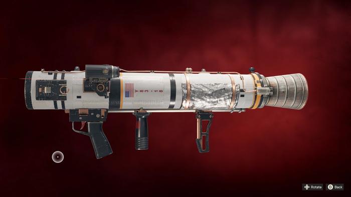 The unique Into Orbit rocket launcher, the best Far Cry 6 unique launcher.