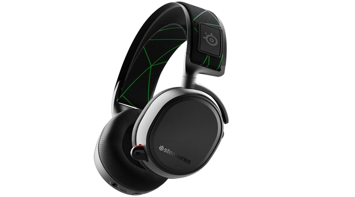 best wireless headset for Xbox Series X, product image of a black and green gaming headset.