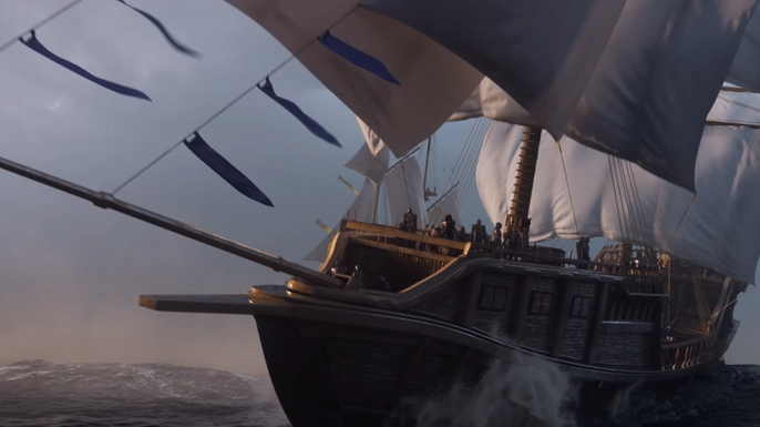 Image from The Elder Scrolls Online: 2022 Cinematic Teaser - Ship in the ocean