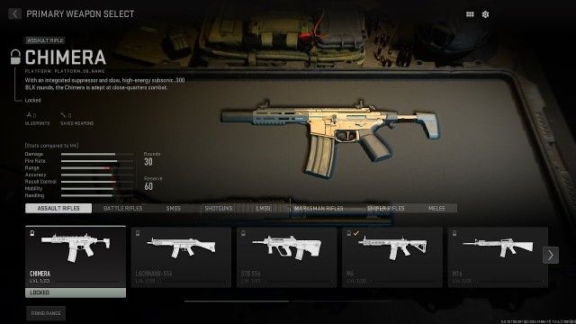 Modern Warfare 2 Chimera in gunsmith