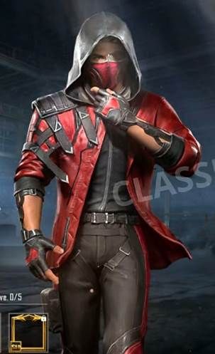 pubg mobile season 11 royale pass red and black outfit