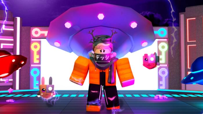 Screenshot from Pet Legends, showing a Roblox character alongside two animal companions