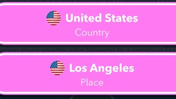 Screenshot from BitLife, showing the Los Angeles location on the character customisation menu