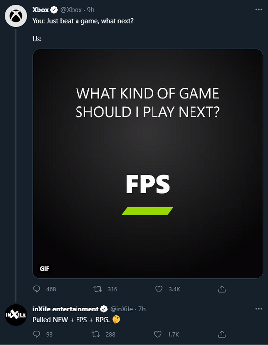 The Tweet in reply to Xbox
