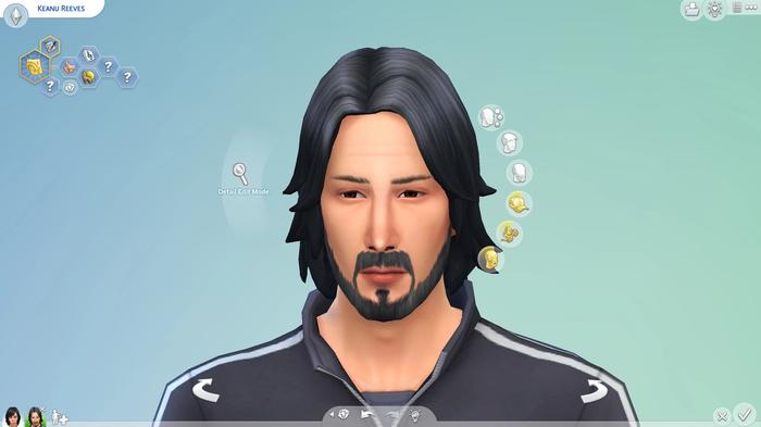 An image of Keanu Reeves in The Sims.