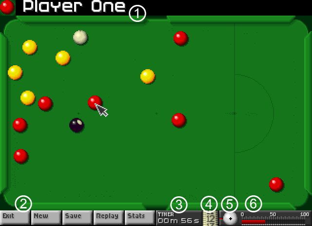 The pool table from Arcade Pool on the A500 Mini.