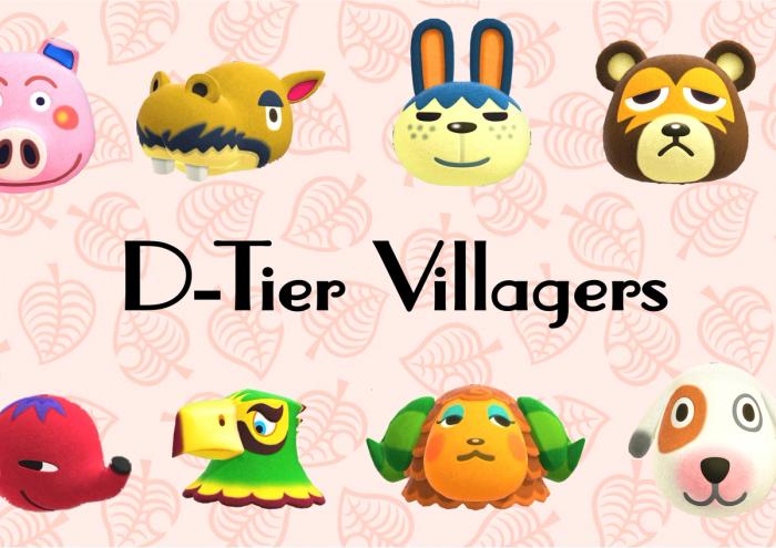 A collage of D-Tier Animal Crossing villagers