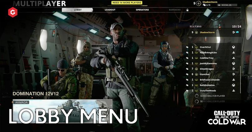 call of duty cold war multiplayer menu
