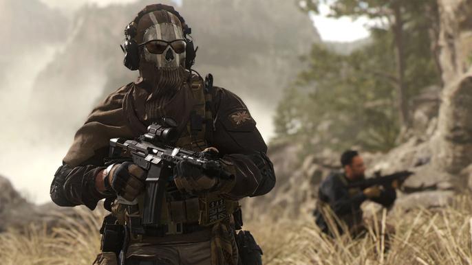 Image showing Ghost holding a gun in Modern Warfare 2
