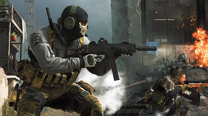 Image showing Ghost holding Modern Warfare SMG