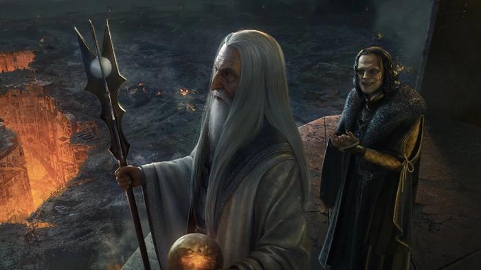 Image of Saruman and Wormtongue from Lord of the Rings