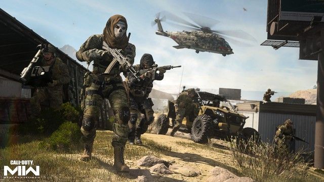 Modern Warfare 2 players grouped near all-terrain vehicle