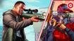 An image of GTA Online's Franklin with a sniper rifle.