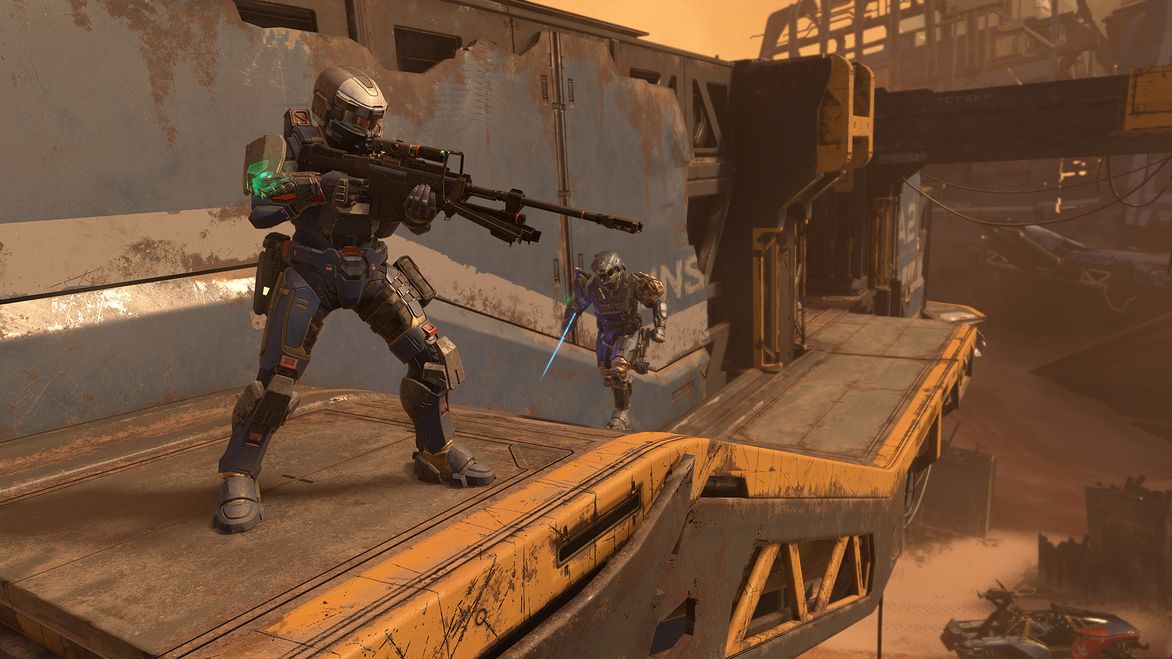A promo screenshot for Halo Infinite.