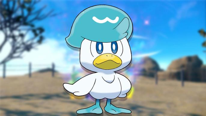 Quaxly in official art by the Pokemon Company