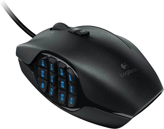Best Mouse For MMO Games Logitech, product image of black/blue mouse