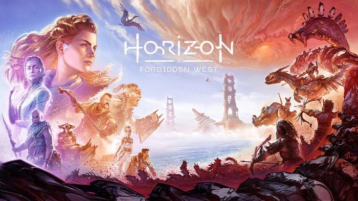Horizon Forbidden West New Key Art Aloy and friends vs Regalla and the Rebels