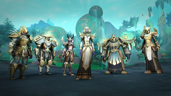 Some of the Tier sets coming in World of Warcraft: Shadowlands patch 9.2 Eternity's End, which doesn't look as good as the new store transmog.