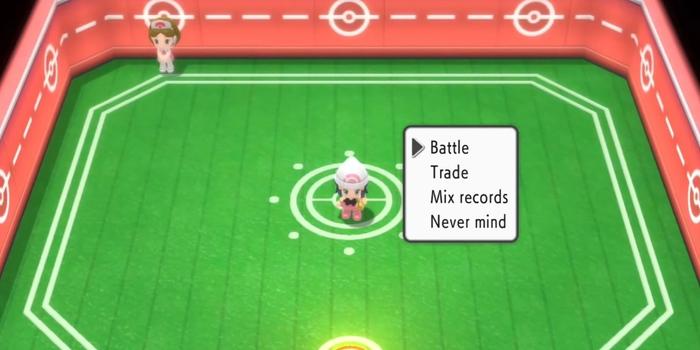 Pokémon Brilliant Diamond and Shining Pearl - Union Room - Battle option selected