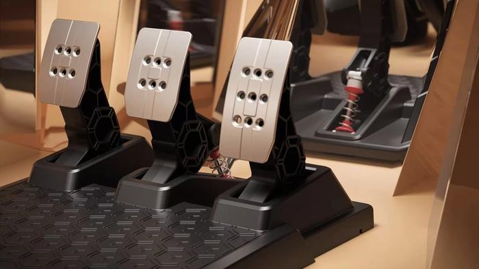 Image of the Thrustmaster T3PM racing pedals.