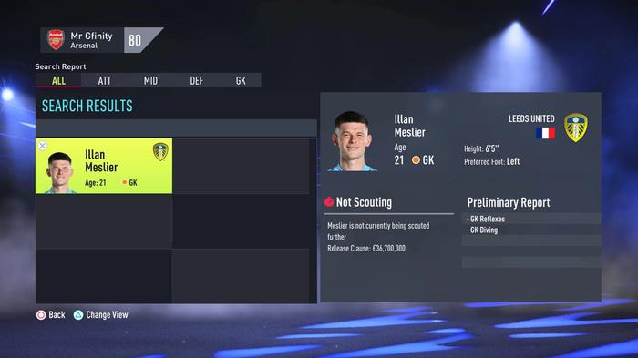 Illan Meslier FIFA 22 Career Mode FUT