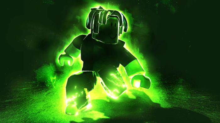Image of a superpowered Roblox character in Legends of Speed.